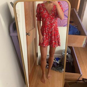 Blue Life Red Floral Dress